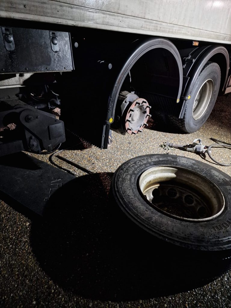 a tire on the ground