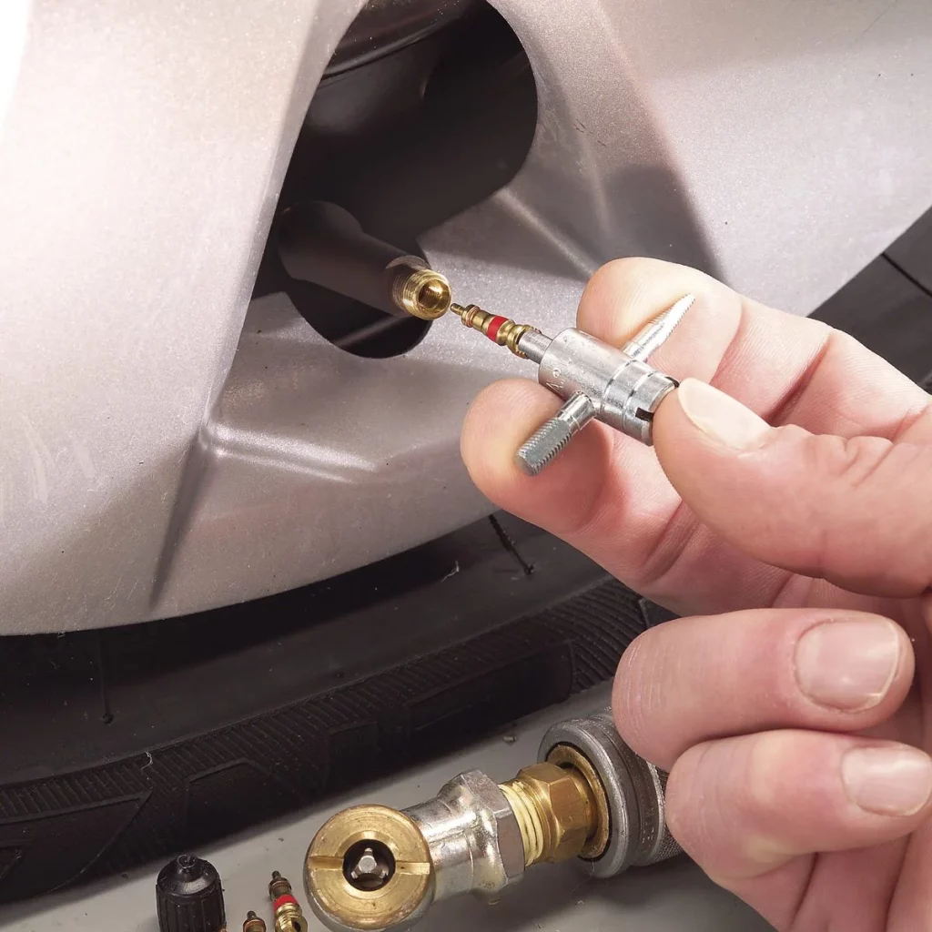 a person using a air compressor